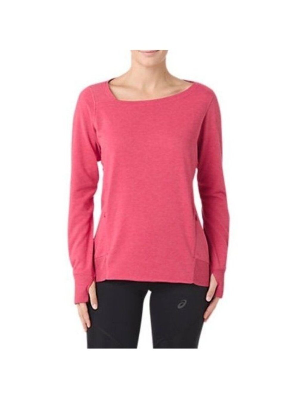 Asics Women's Asymmetrical Collar Sweatshirt Coral Size Medium